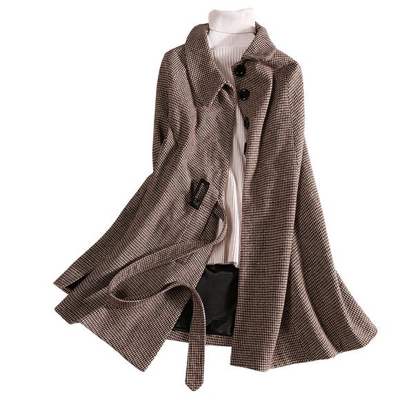 Capa de Lana Elegante - Abrigo Tipo Poncho