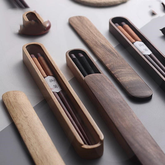 Palillos Japoneses de Madera Lujo Personalizados Punta Afilada