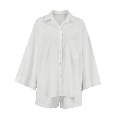 Conjunto de Lino Suelto para Mujer - Camisa y Shorts 100% Algodón - Image 5