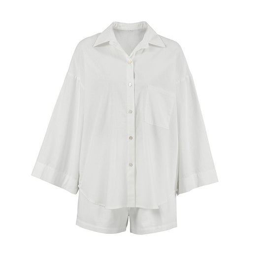 Conjunto de Lino Suelto para Mujer - Camisa y Shorts 100% Algodón - Image 5