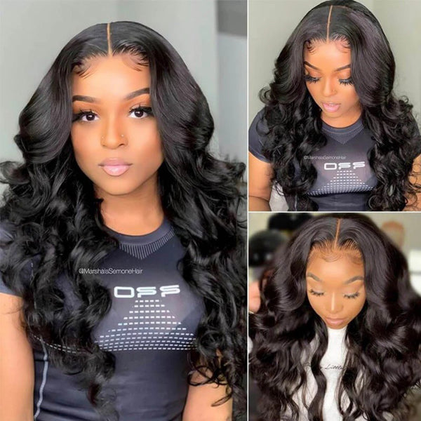 Peluca Larga Ondulada Negra con Volumen - Cabello Rizado Sintético
