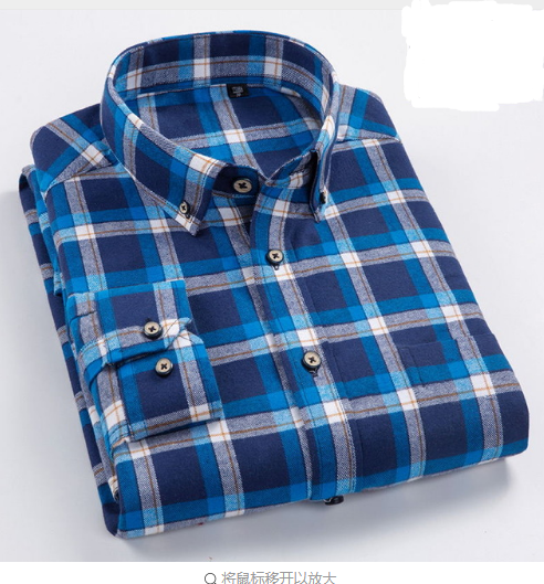 Camisa de Algodón a Cuadros para Hombre Talla Grande - Manga Larga Clásica - Image 3