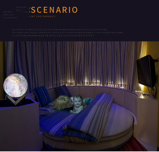 Lámpara Luna 3D con Luz Galaxia - Diseño Impreso