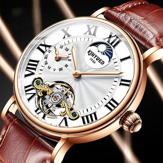 Reloj Automático Tourbillon Hueco con Esfera Luminosa para Hombre - Image 11