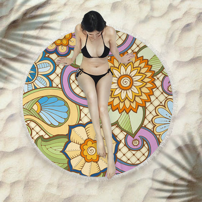Toalla Redonda de Playa con Flecos Premium - Image 27
