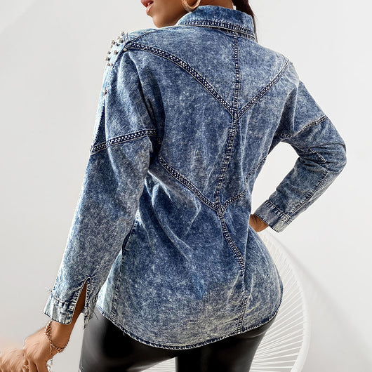Blusa Casual Slim Fit Retro Trendy para Mujer - Image 8