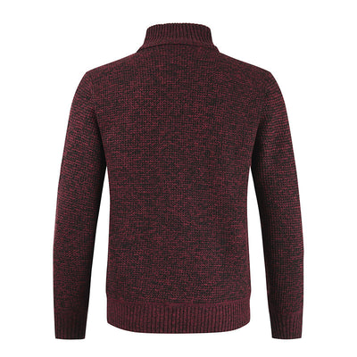 Cardigan de Cuello Alto con Bloques de Color y Parches - Image 13
