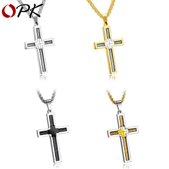 Collar con Dije de Cruz para Hombre Estilo Moderno
