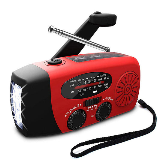 Radio Linterna Solar con Manivela de Emergencia