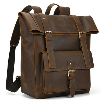 Mochila Retro Cuero Crazy Horse para Hombre - Bolso Escolar Vintage - Image 16