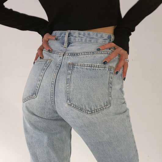 Pantalones Vaqueros Retro Talle Alto Corte Recto - Image 5