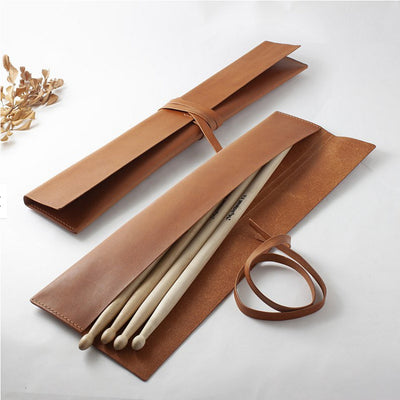 Estuche de Cuero para Baquetas - Pack Doble con Almacenamiento en Madera - Image 15