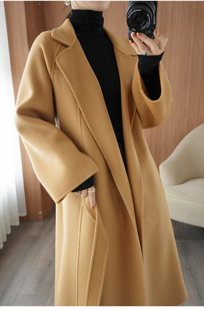 Abrigo Reversible de Cachemira para Mujer - Largo Suelto Oversize - Image 15