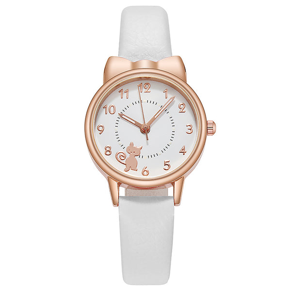 Reloj de Gato Kawaii Luminoso para Estudiantes - Diseño Viral con Correa de Malla - Image 6