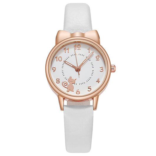 Reloj de Gato Kawaii Luminoso para Estudiantes - Diseño Viral con Correa de Malla - Image 6