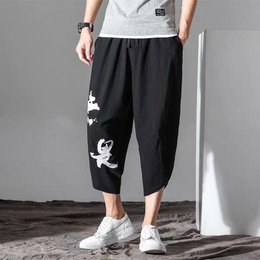 Pantalones Cropped Holgados Talla Grande Estilo Japonés para Hombre - Image 3