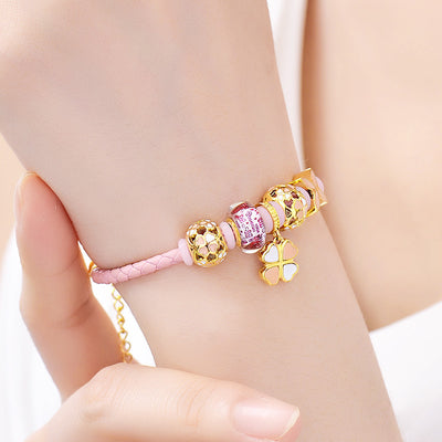 Pulsera de Cuerda Trébol de Cuatro Hojas - Estilo Femenino - Image 3