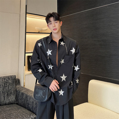 Playera Estampado Estrellado Personalidad Moda para Hombre - Image 12