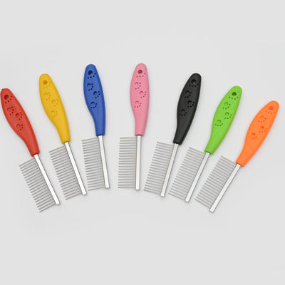 Peine de Acero Inoxidable con Mango Suave Colores Mascotas - Image 9