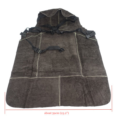 Delantal de Pecho de Cuero Marrón para Soldadura - Resistente al Calor e Impactos - Image 11
