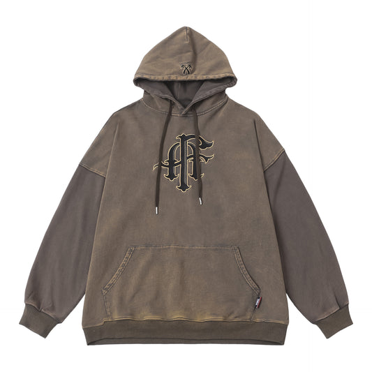 Sudadera con Capucha Desgastada Efecto Vintage para Hombre
