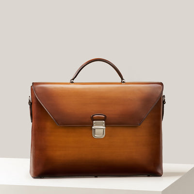 Bolso Vintage Artesanal de Cuero con Solapa para Negocios - Image 3