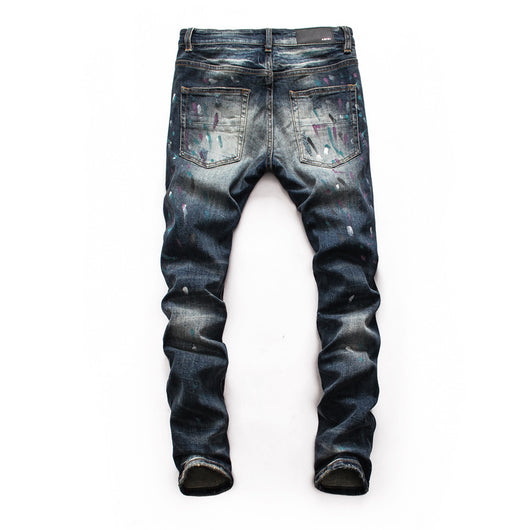 Pantalones Vaqueros Rotos con Parches para Hombre - Slim Fit Biker con Diseño Personalizado - Image 6