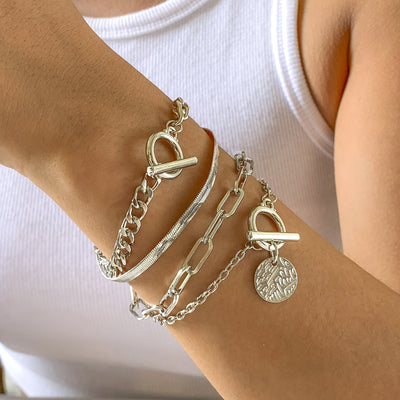 Pulsera de Cadena Hueca con Diseño Serpiente en Metal - Image 2