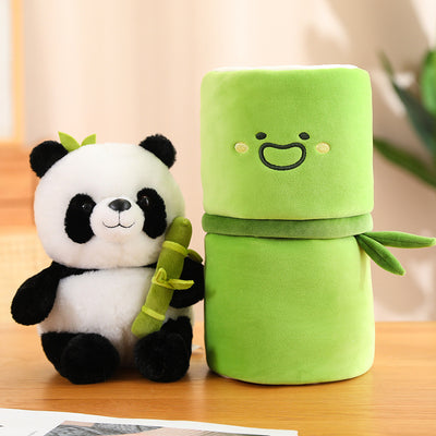 Almohada Panda con Tubo de Bambú Simulado - Image 7