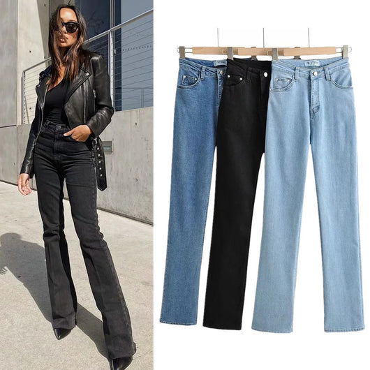 Jeans Retro Slim Micro Acampanados para Mujer - Estilo Europeo y Americano - Image 8