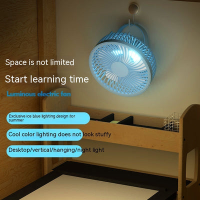 Ventilador Portátil Recargable con Luz Nocturna - Diseño Infantil para Escritorio y Cabecera - Image 6