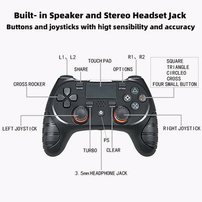 Luxury gold game controller with black analog sticks, red triggers, and a textured grip, featuring a touchpad and various buttons. - Image 5