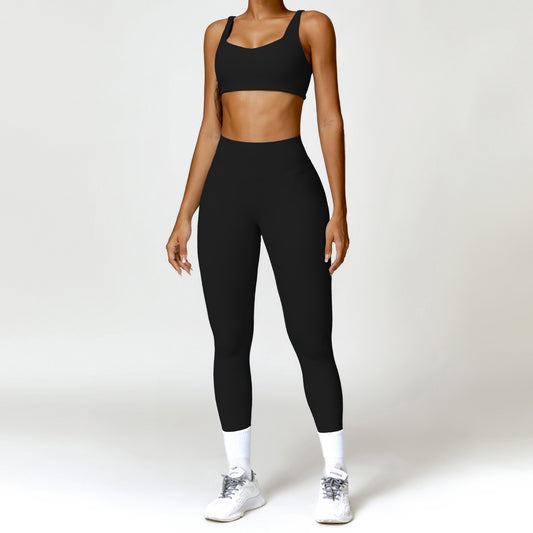 Conjunto Deportivo Yoga Cintura Alta Ajustado Secado Rápido para Mujer
