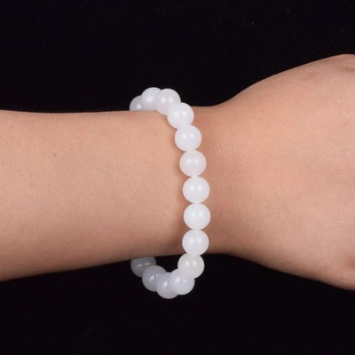 Pulsera de Jade Blanco Hotan con Cuentas Redondas de Grasa de Cabra - Image 8