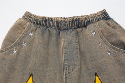 Shorts de Mezclilla con Parche Bordado Pentagrama para Hombre - Image 16