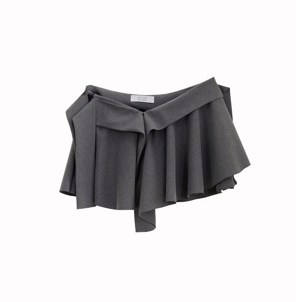 Falda Gris Oscuro Corte Vertical Irregular - Image 4