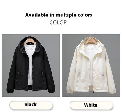 Chaqueta Hoodie Suelta Cropped Talla Grande Mujer - Ligera y Casual - Image 16