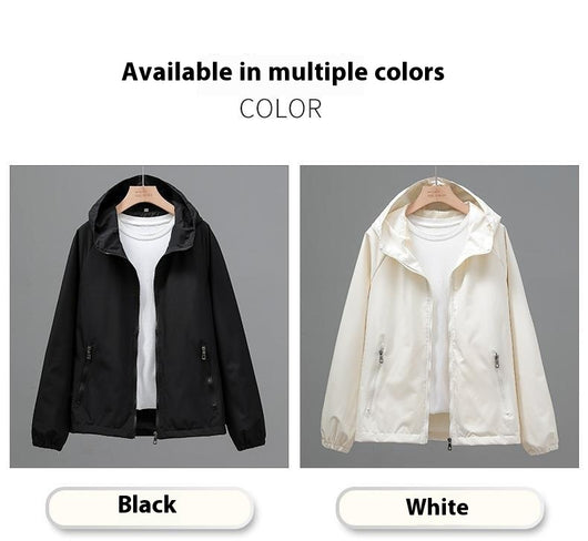Chaqueta Hoodie Suelta Cropped Talla Grande Mujer - Ligera y Casual - Image 16