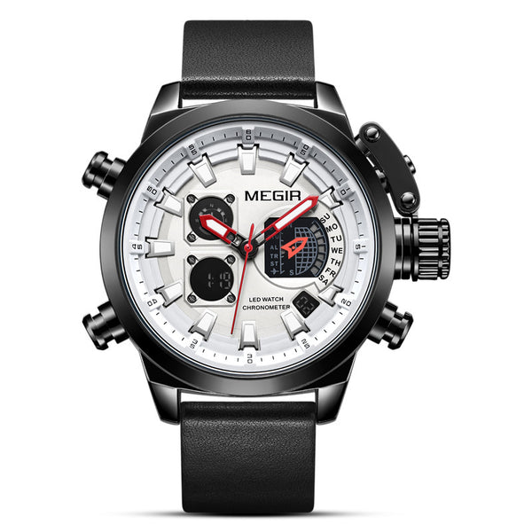 Reloj de Pulsera Inteligente con Alarma Luminosa y Correa de Cuero