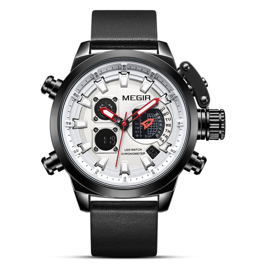 Reloj de Pulsera Inteligente con Alarma Luminosa y Correa de Cuero - Image 2