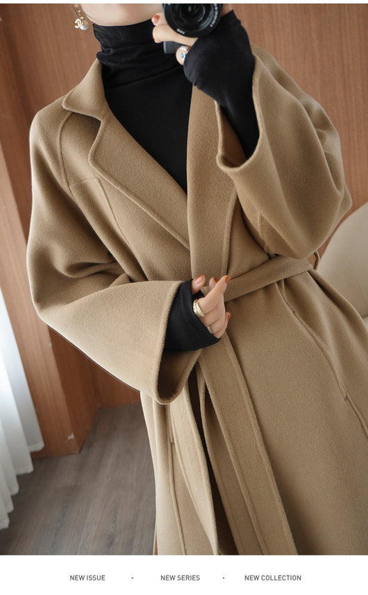 Abrigo Reversible de Cachemira para Mujer - Largo Suelto Oversize - Image 18