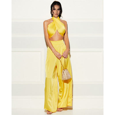 Traje Ejecutivo Mujer con Escote Envolvente y Pantalón Ancho - Image 10