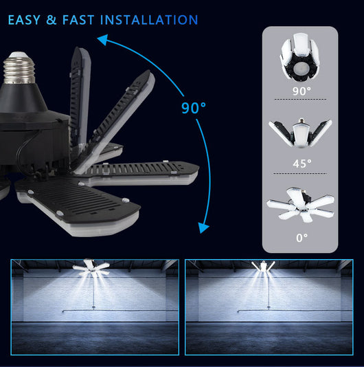 Lámpara LED Industrial Plegable de 6 Hojas para Garajes y Talleres - Image 10