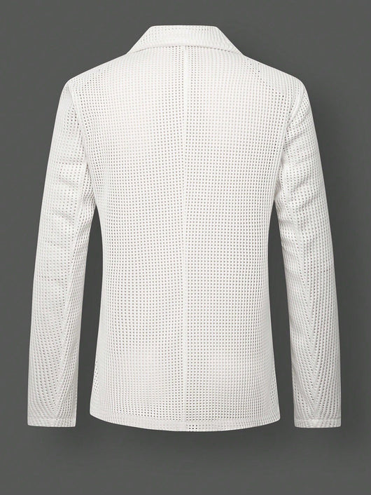 Blazer Blanco Holgado de Corte Casual para Hombre - Image 11
