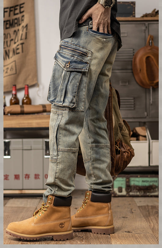 Pantalones Casuales Retro Slim Fit de Corte Recto para Primavera y Otoño - Image 5