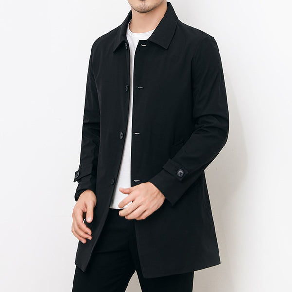 Abrigo Casual de Solapa Larga para Hombre - Cortavientos Versátil - Image 3