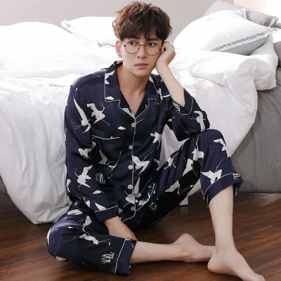 Pijamas de Seda para Parejas - Manga Larga Fresca y Cómoda - Image 8