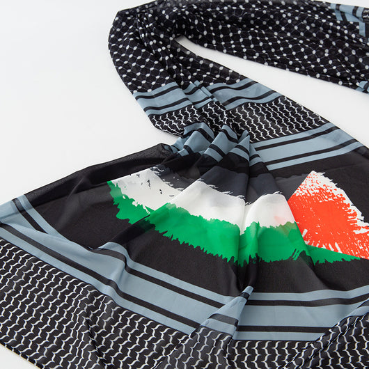 Pañuelo Chiffon Estampado Bandera - Moda Árabe Dubai - Image 22