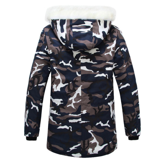 Abrigo Acolchado Camuflaje con Cuello de Piel Sintética - Image 13