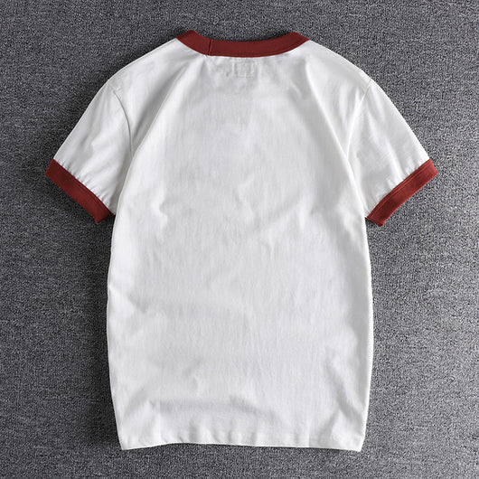 Camiseta de Algodón Lavado para Hombre con Cuello Estilo Thread - Image 7